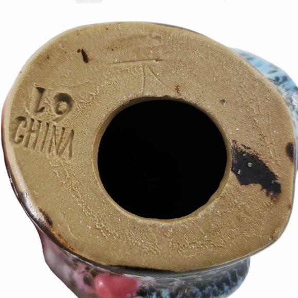 VTG Shiwan Mudman w/Staff Peach Shou Lao Longevity God Glazed Porcelain Figurine - Picture 6 of 6